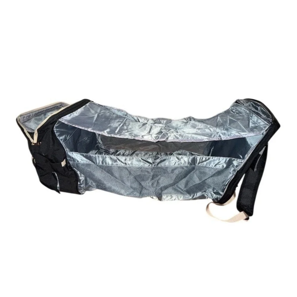 Black & Gold 3-in-1 Baby Diaper Bag Backpack Portable Bassinet Changing Station